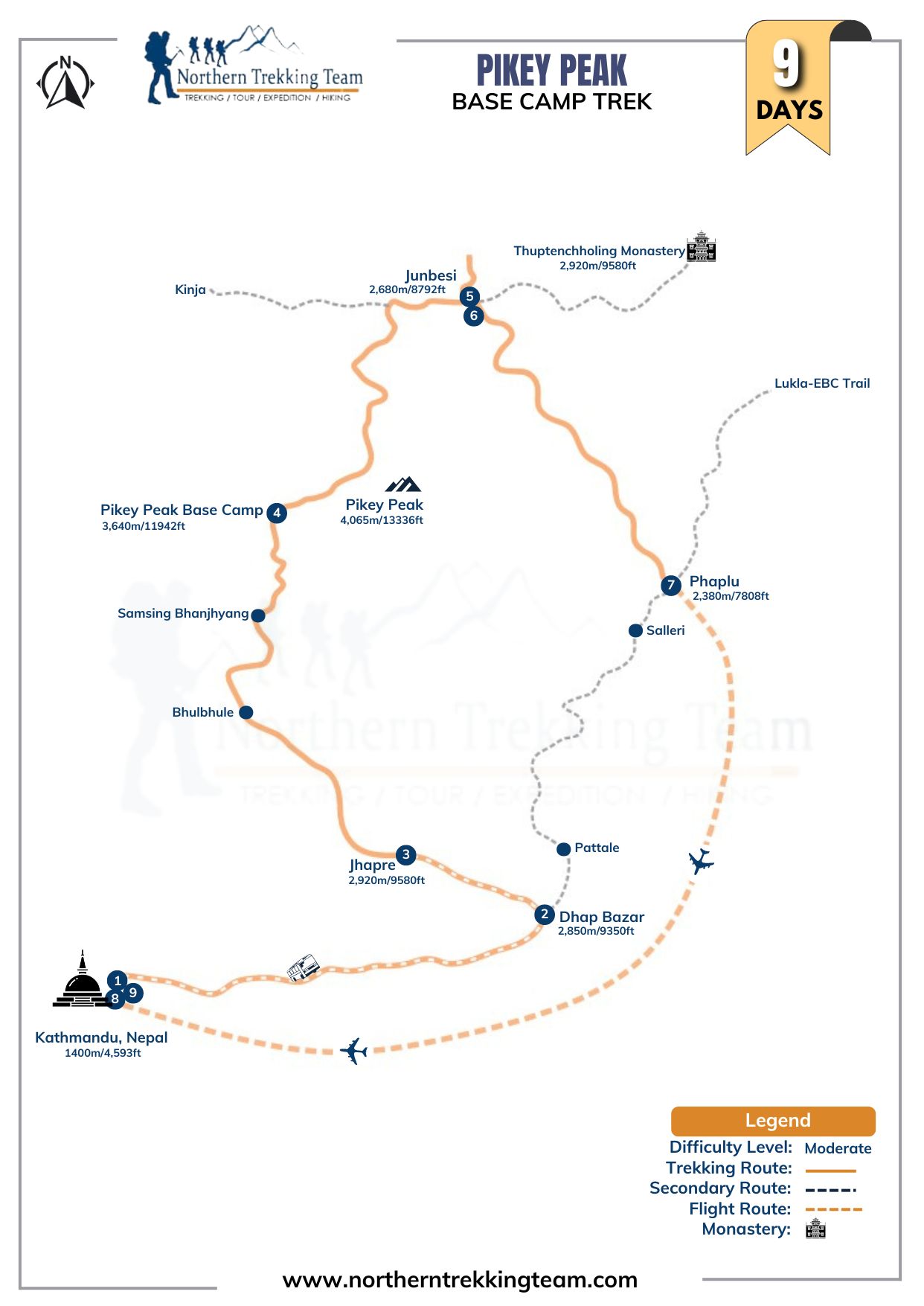 Pikey Peak Trek | Pikey Peak Trek Itinerary and Map